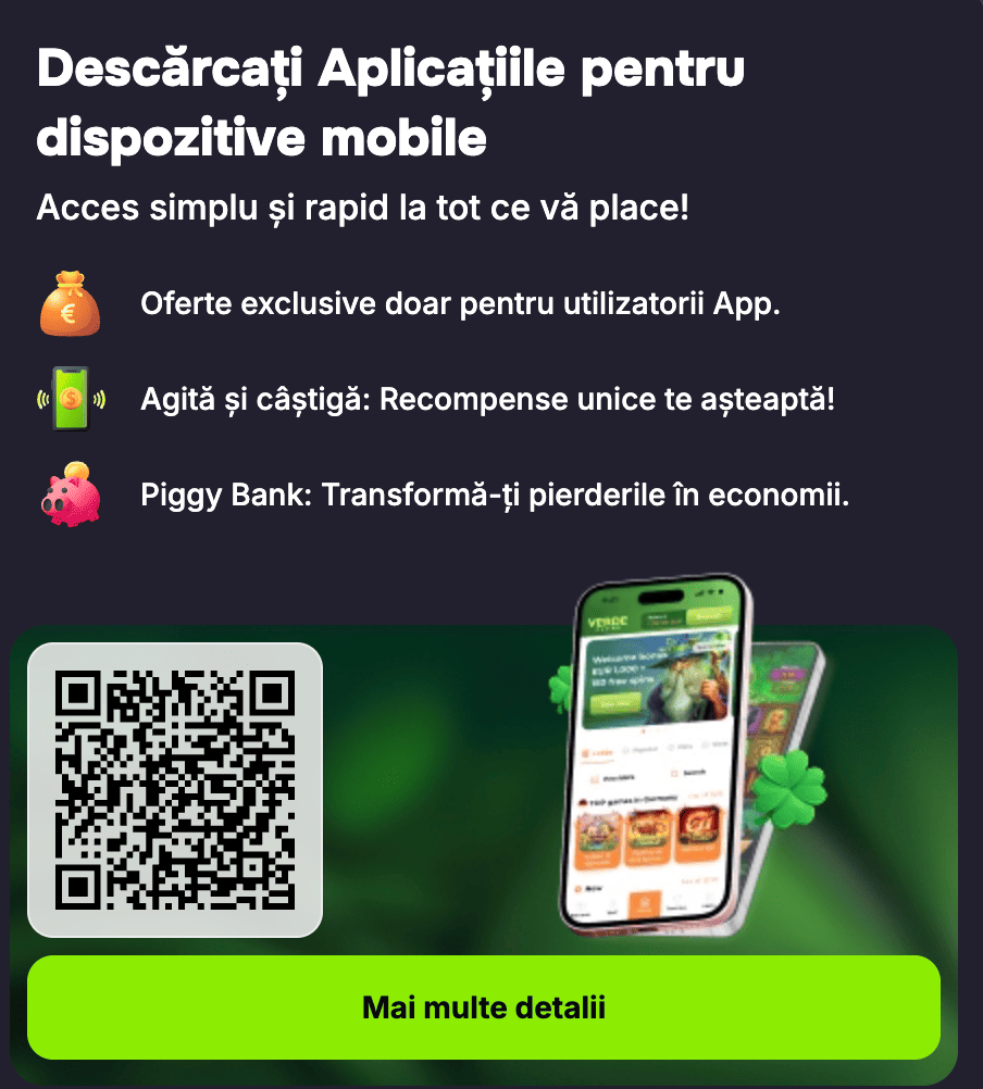 aplicatie mobila verde casino
